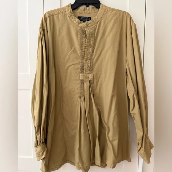 J. Peterman Pleated Henley Tunic Top, XL - Picture 1 of 9